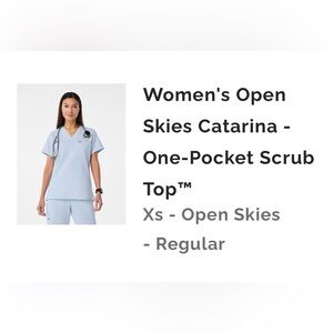 Figs Open Skies (Light Blue) Catarina Scrub Top and Zamora jogger pants